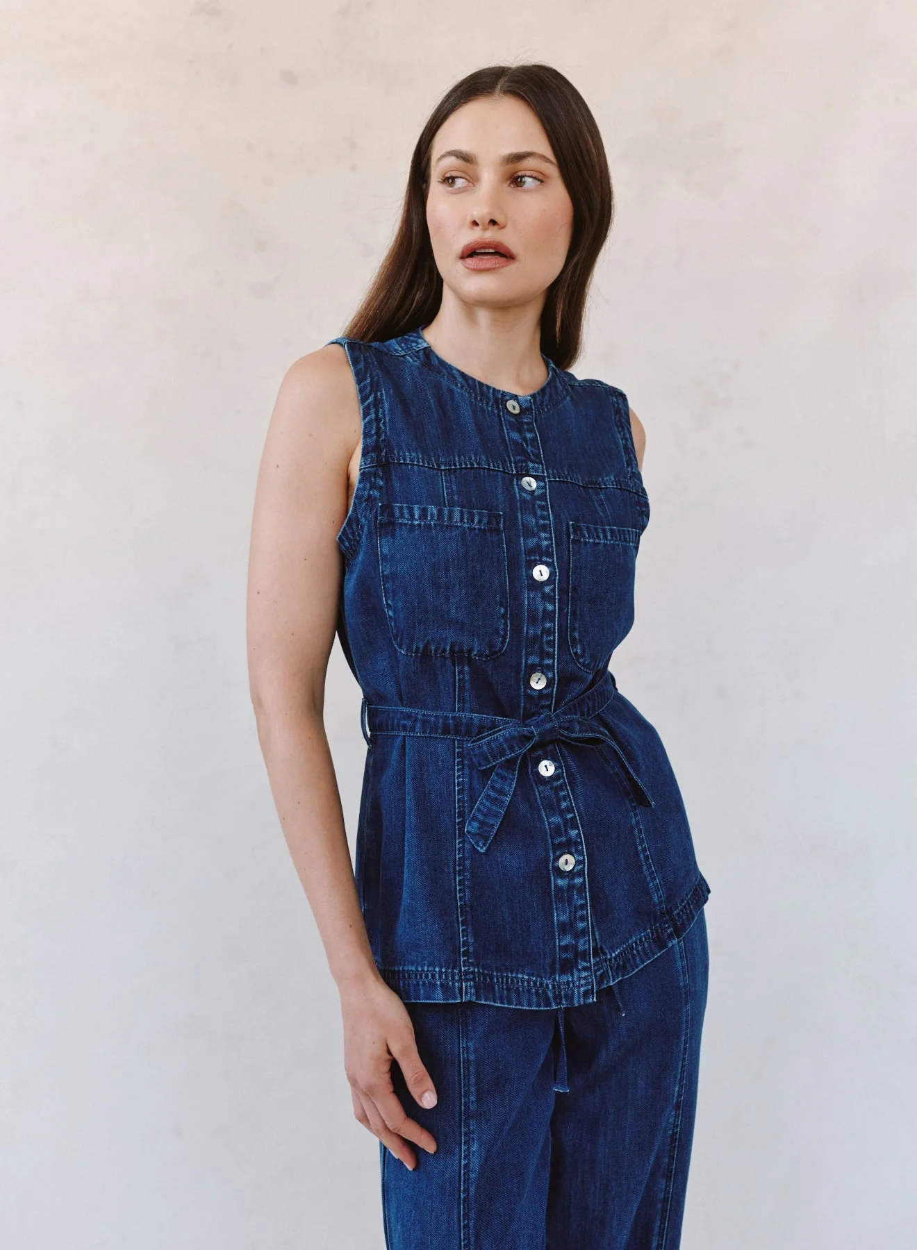 BELLA DAHL - WOMEN'S SEAMED BELTED VEST