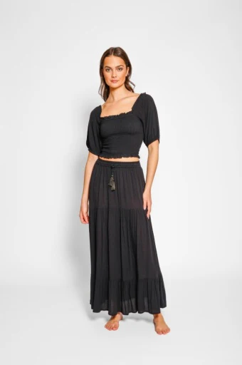 KOY RESORT - MIAMI SMOCKED CROP TOP