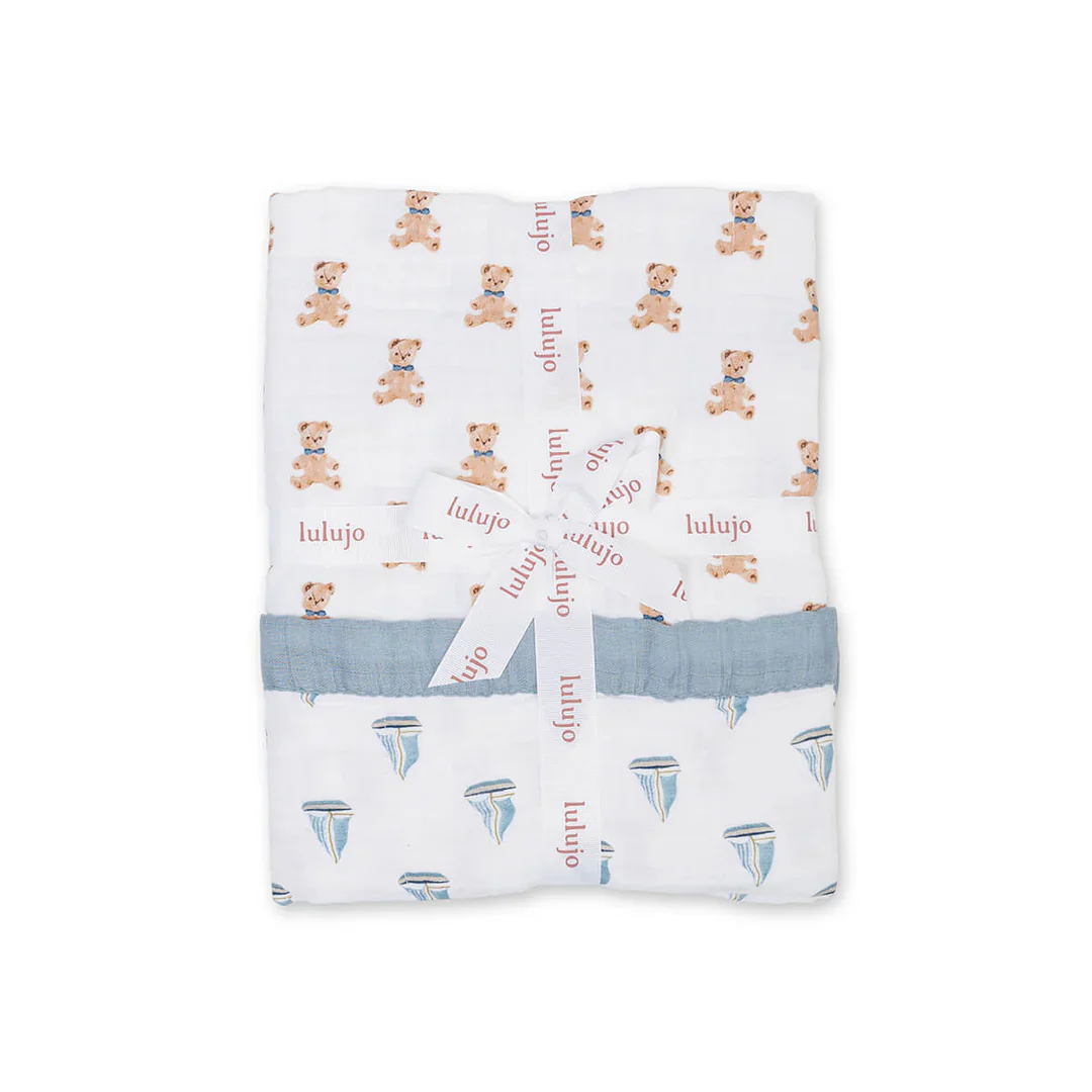 LULUJO - VINTAGE MUSLIN QUILT BEARS/SAILBOATS