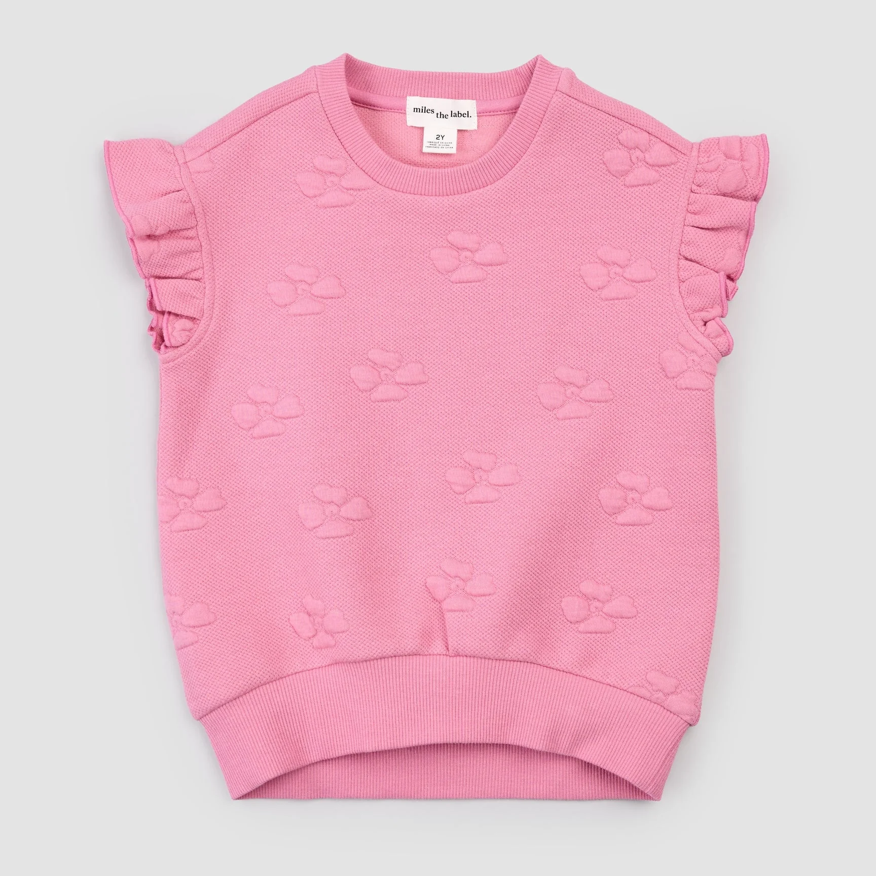 MILES THE LABEL - GIRL S/S TOP KNIT-PINK DK. 26RMW02T04-K