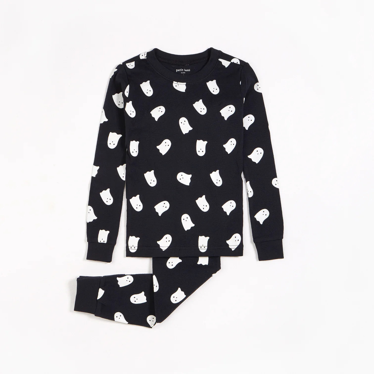 PETIT LEM - Ghosts Glow in the Dark Print PJ Set (AGES 12 - 24 mths)