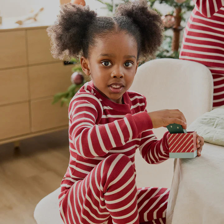 PETIT LEM - KIDS SCARLET RED STRIPED PJ SET - Image 3