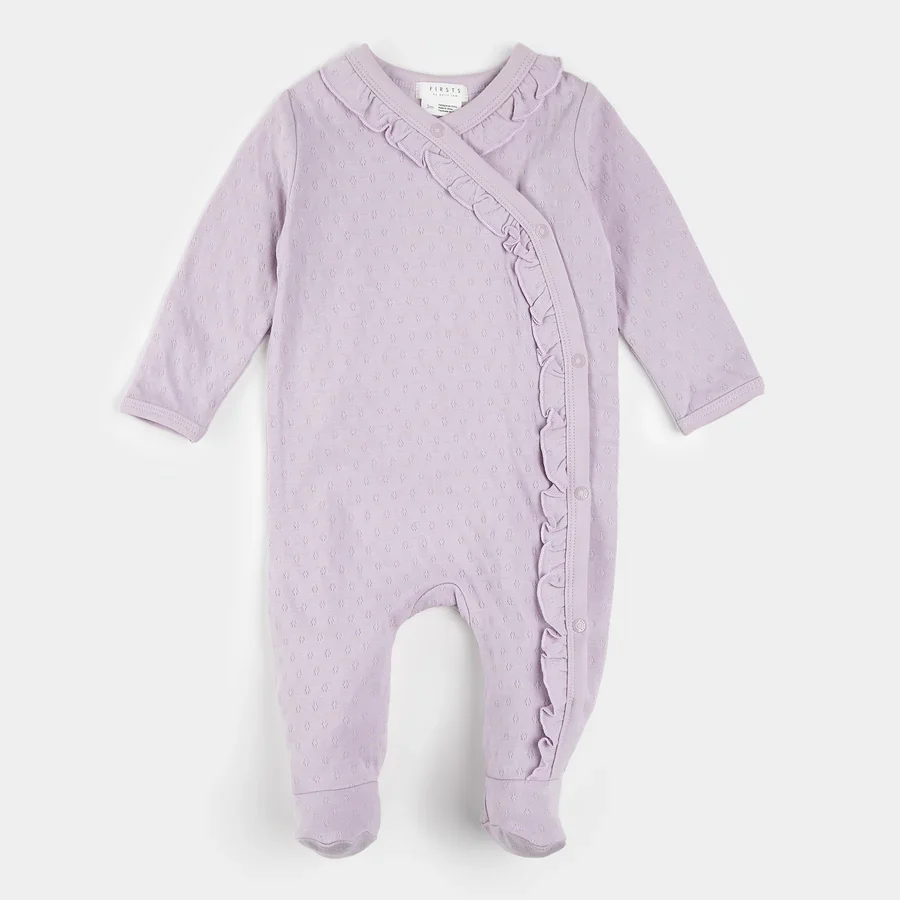 PETIT LEM- BABY IRIS POINTELLE KNIT CROSS BODY SLEEPER