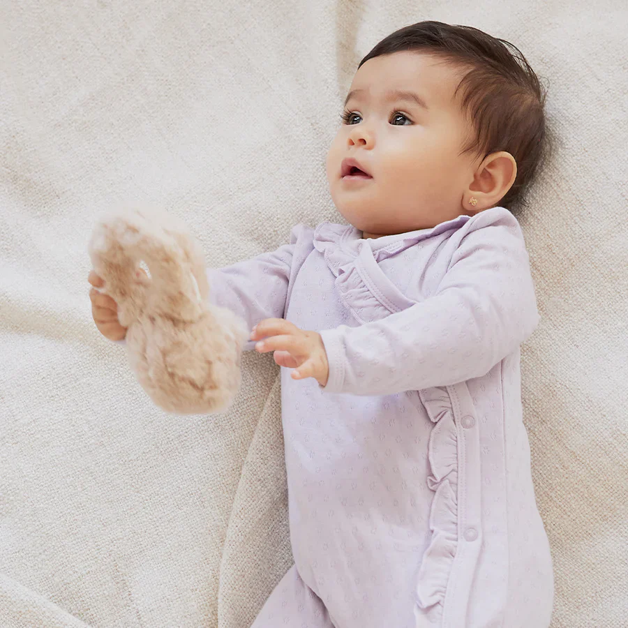 PETIT LEM- BABY IRIS POINTELLE KNIT CROSS BODY SLEEPER - Image 3