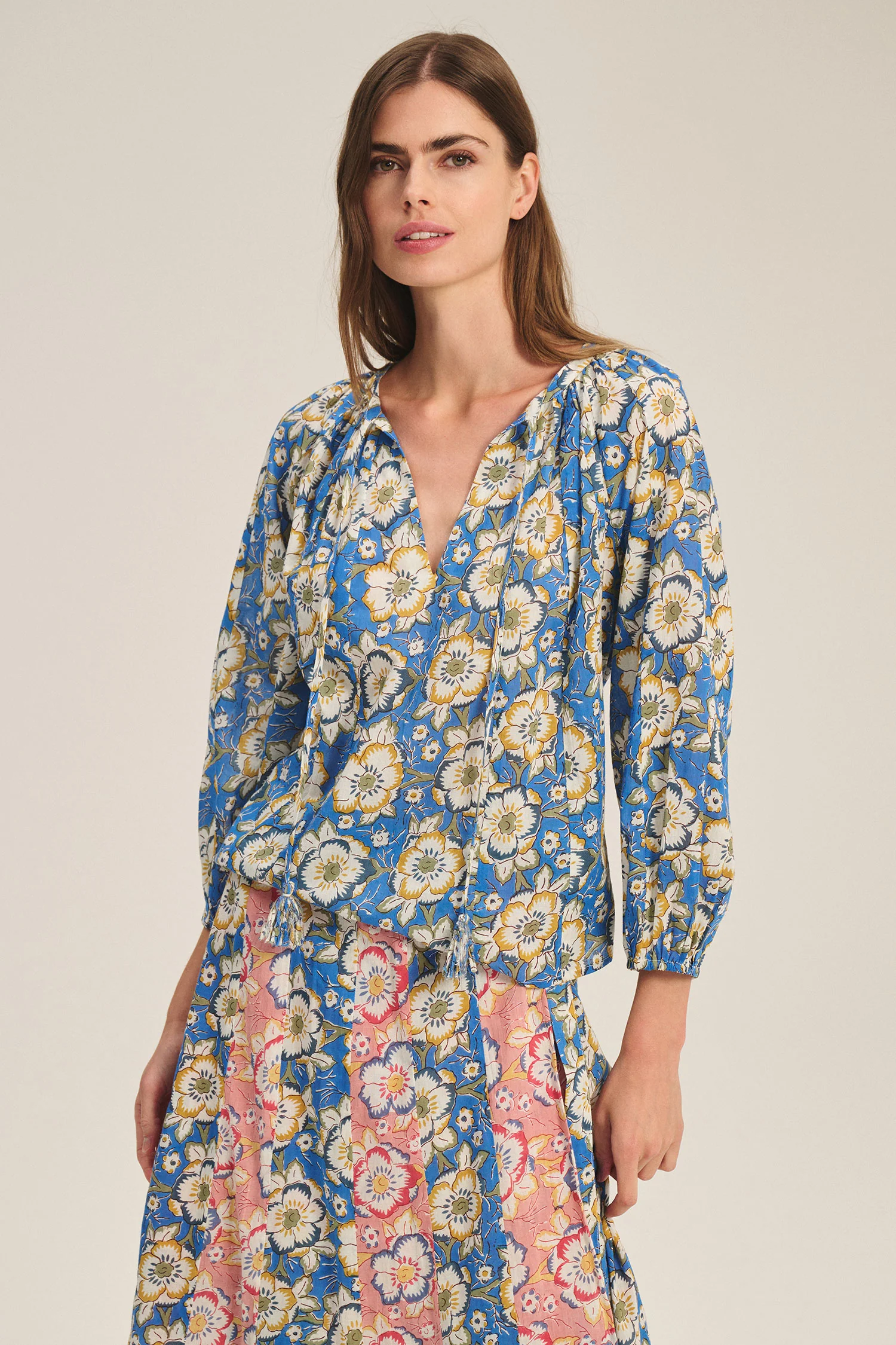 VELVET - DS BEGONIA COTTON PRINT TOP REESE07
